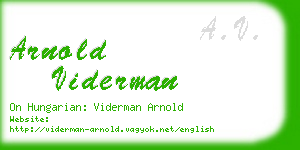 arnold viderman business card